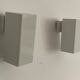 Pair of minimalist white metal wall lights from the mid-century, 1960, Germany.