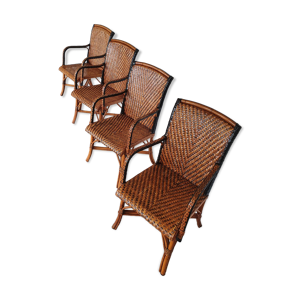 4 fauteuils en rotin