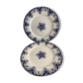 Pair of dessert plates Jules Vieillard Bordeaux, Rouen model, nineteenth century