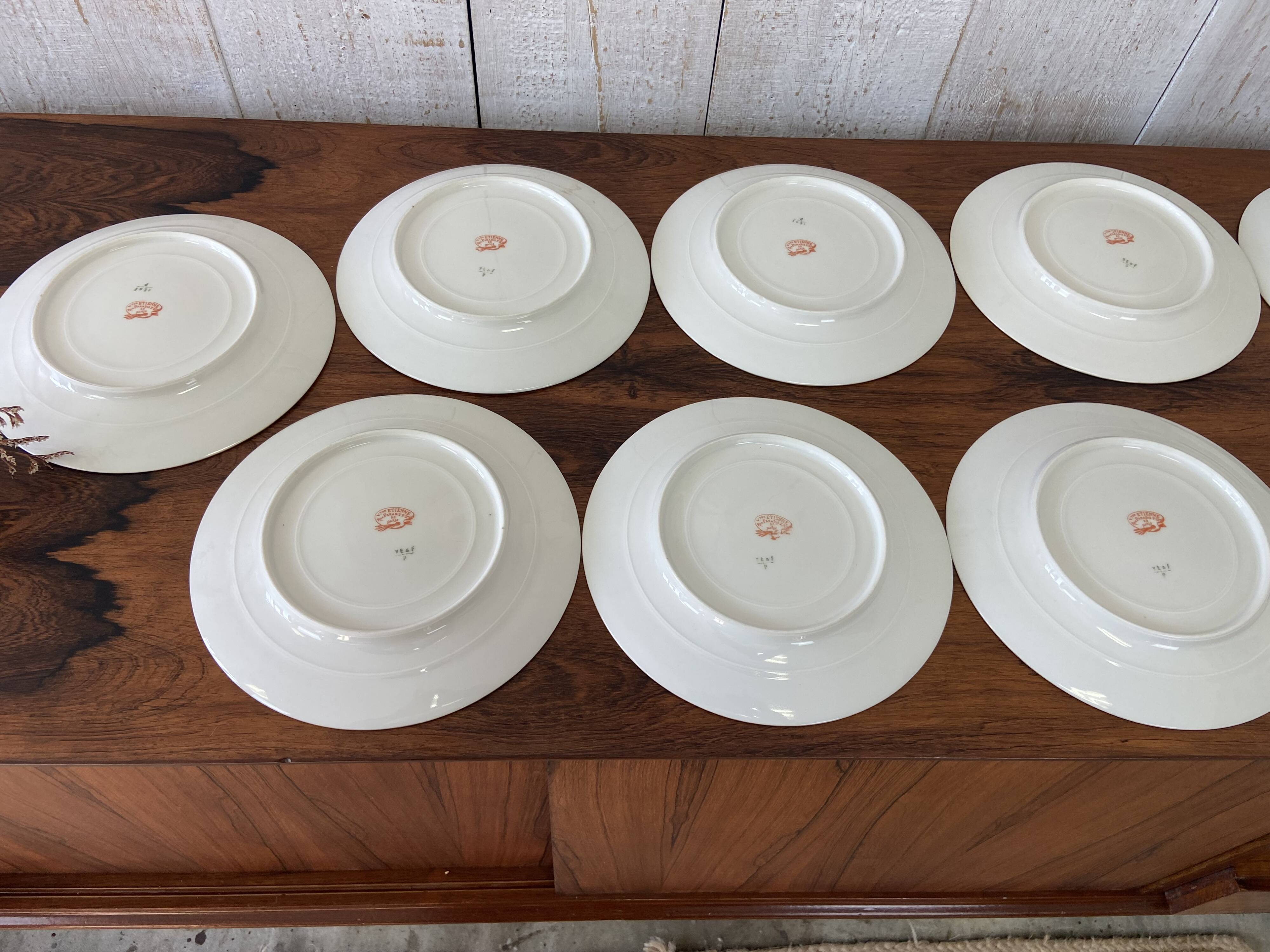 12 porcelain plates, 22cm diameter