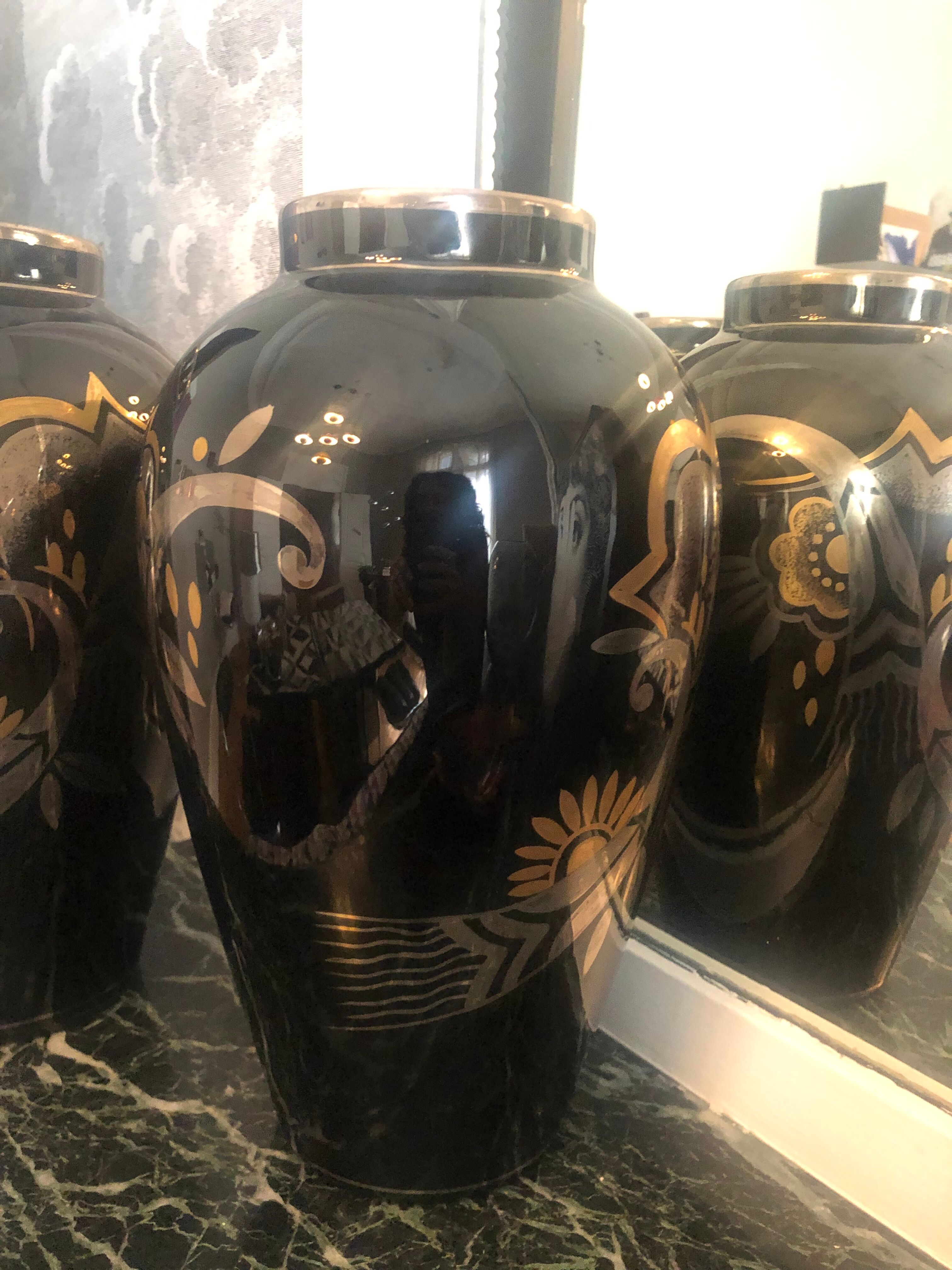Pair of art deco vases