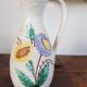Vintage Scheurich Hand-Painted Fat Lava Vase with Handle - 1960s - Flowers - West Germany