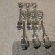 6 silver-plated metal cake forks by Christofle Chinon, 16cm
