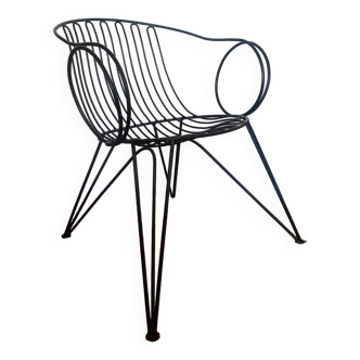 Majorelle Garden Chair: Timeless Art Deco for your interior or exterior. Black reissue - Iconic piece -