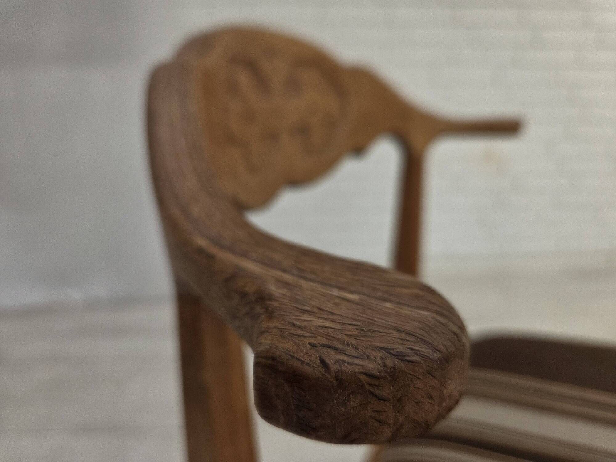 1960s, Danish design by Henning Kjærnulf, et of 4 chairs, wool, oak wood.