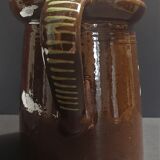 Pitcher covered glazed terracotta alsace Soufflenheim XXth