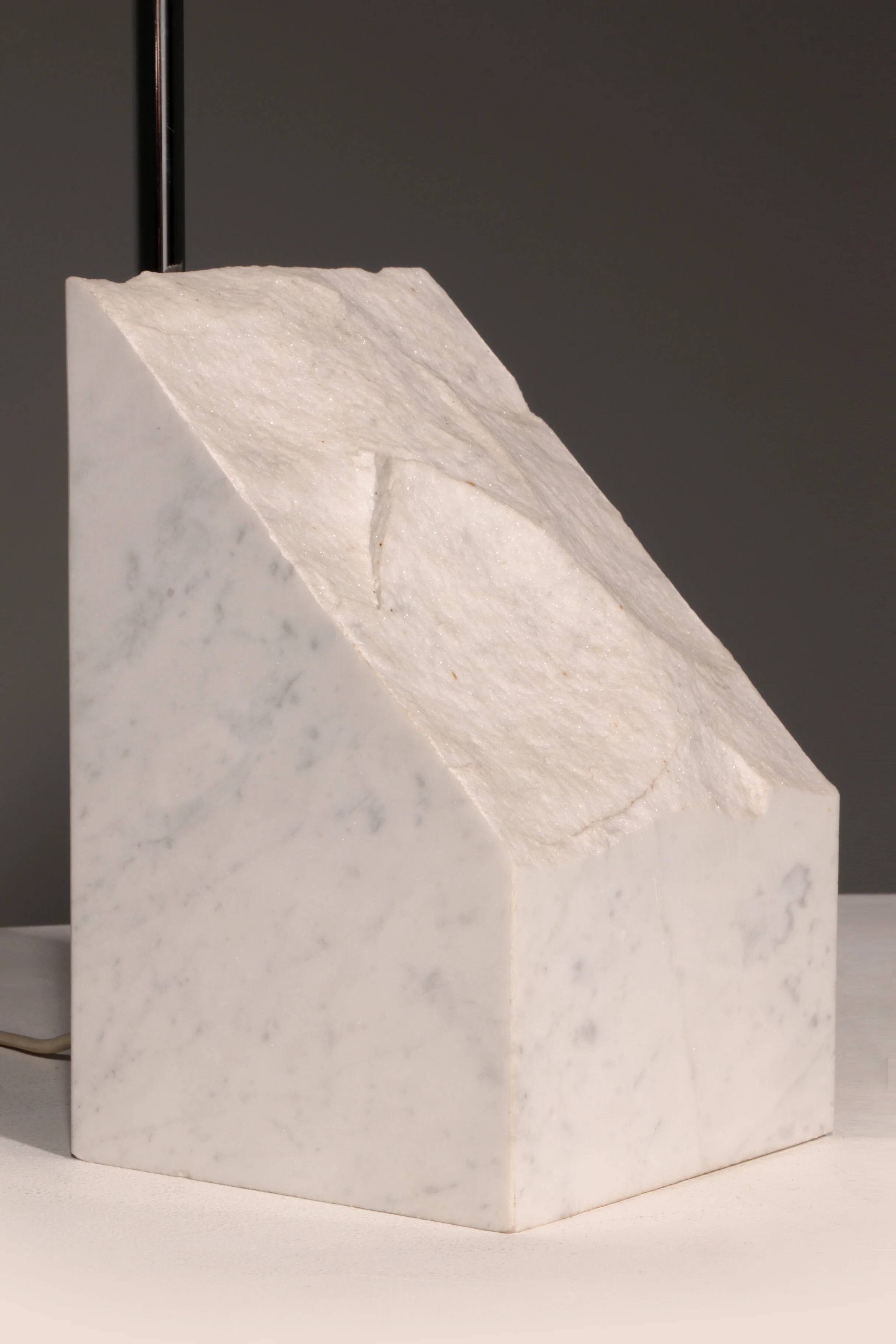 Marble and steel table lamp from Bergboms Scanlicht, 1970s, Sweden
