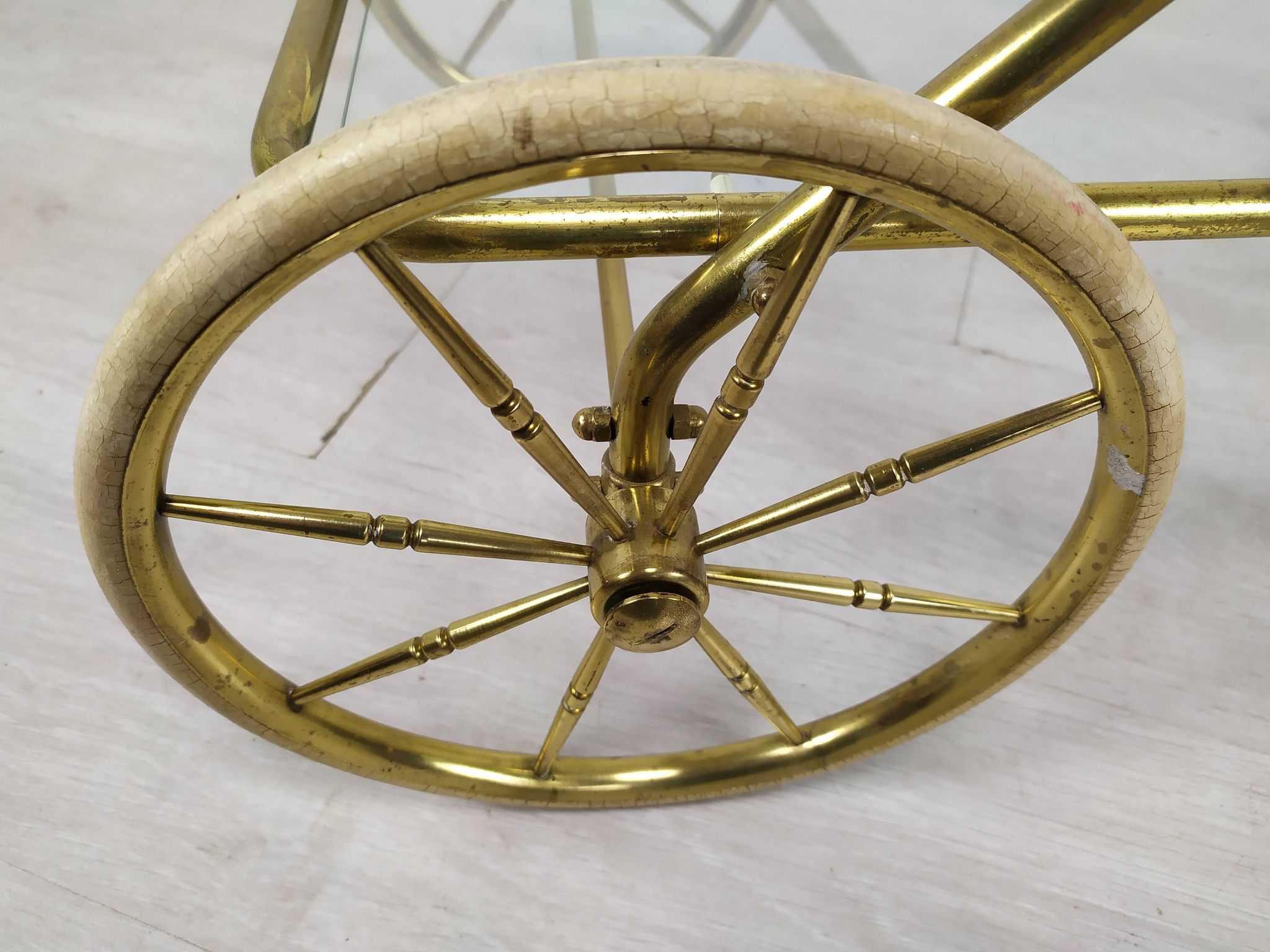 Vintage golden brass rolling service