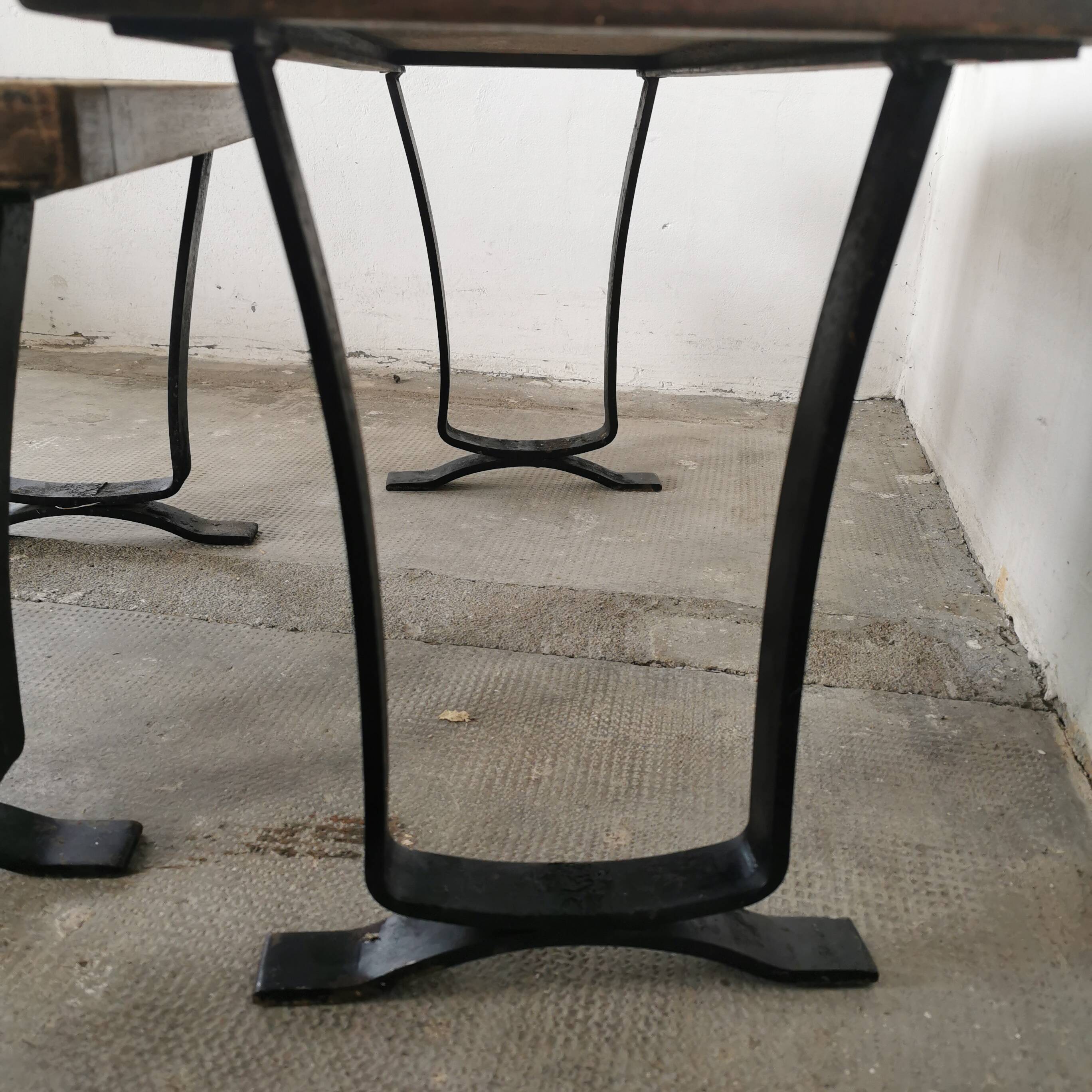 Pair of ceramic and metal nesting tables 1970