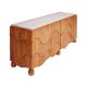 Contemporary Handcrafted Oak Solid Wood And Travertine Italian Sideboard