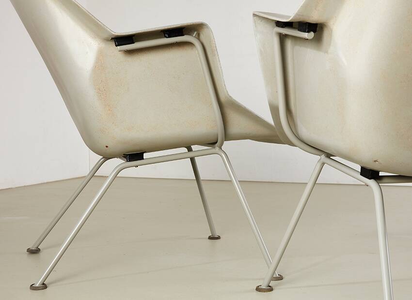 Rare Pair of Early 416 Chairs by Wim Rietveld & Andere Cordemeyer for Gispen 1957