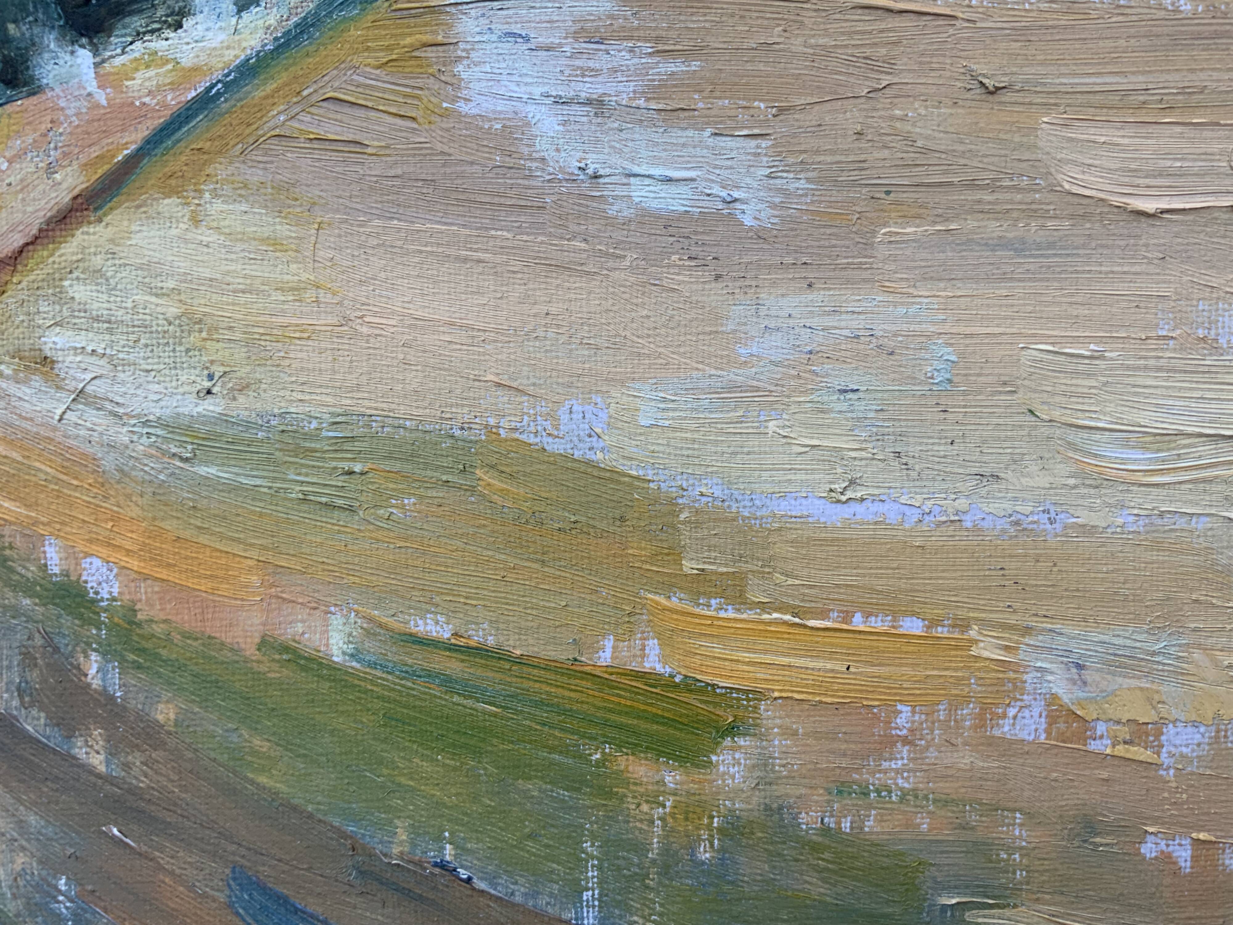 Vintage Modernist Oil on canvas landscape by Richad von Ahn