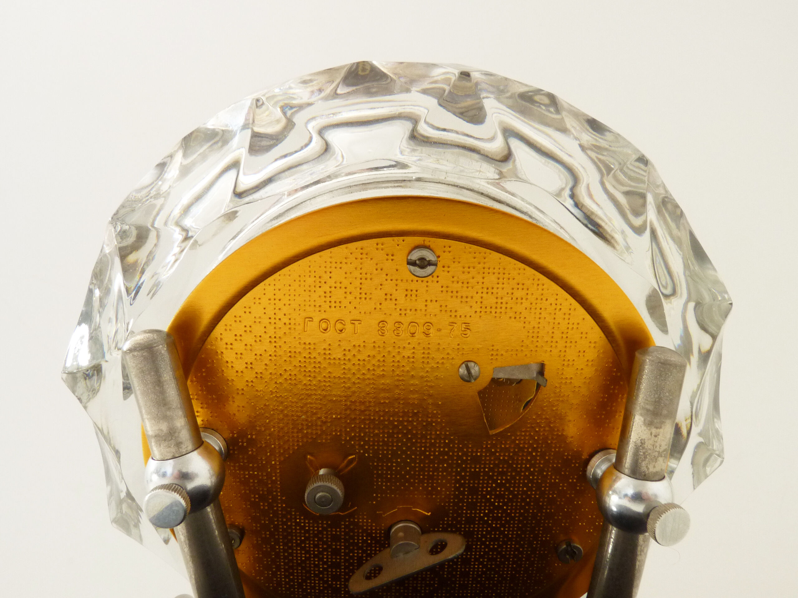 Table clock, majak glass clock and Bakelite base. Made in USSR