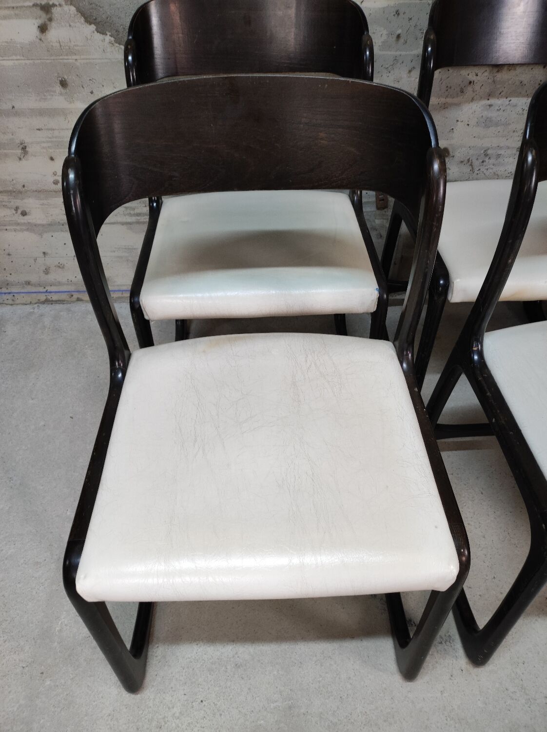 Lot de 6 chaises Baumann traineau