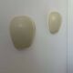 Pair of vintage wall lights, striated opaline white glass, France 1950