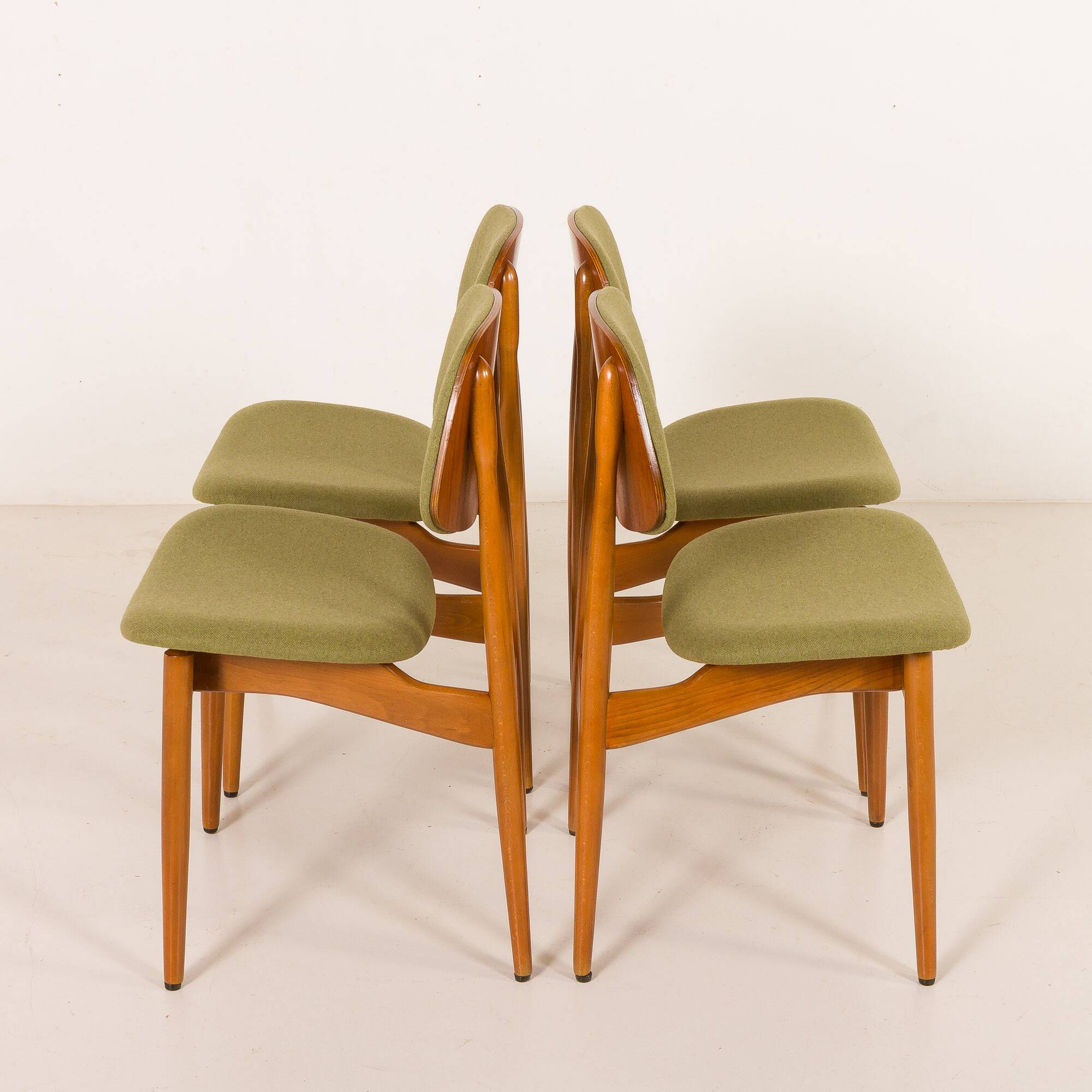 Arne Hovmand Olsen style Scandinavian mid century chairs, set of 4, 1970s