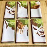 6 serviettes de table vintage / années 70