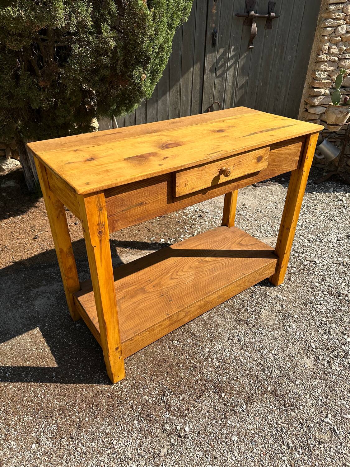 Old wooden workbench