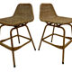 Suite of six vintage bar stools in rattan design Rohe 1960