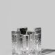 Brutalist Swedish Crystal Glass Candle Holder