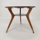 Italian wooden coffee table with brass feet 1960's