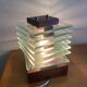 Vintage stepped glass lamp in Desny style