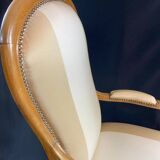 19th century Voltaire armchair in blond beech, Louis-Philippe period