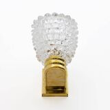 Art Dèco Style Brass and Rostrato Murano Glass Big Sconces