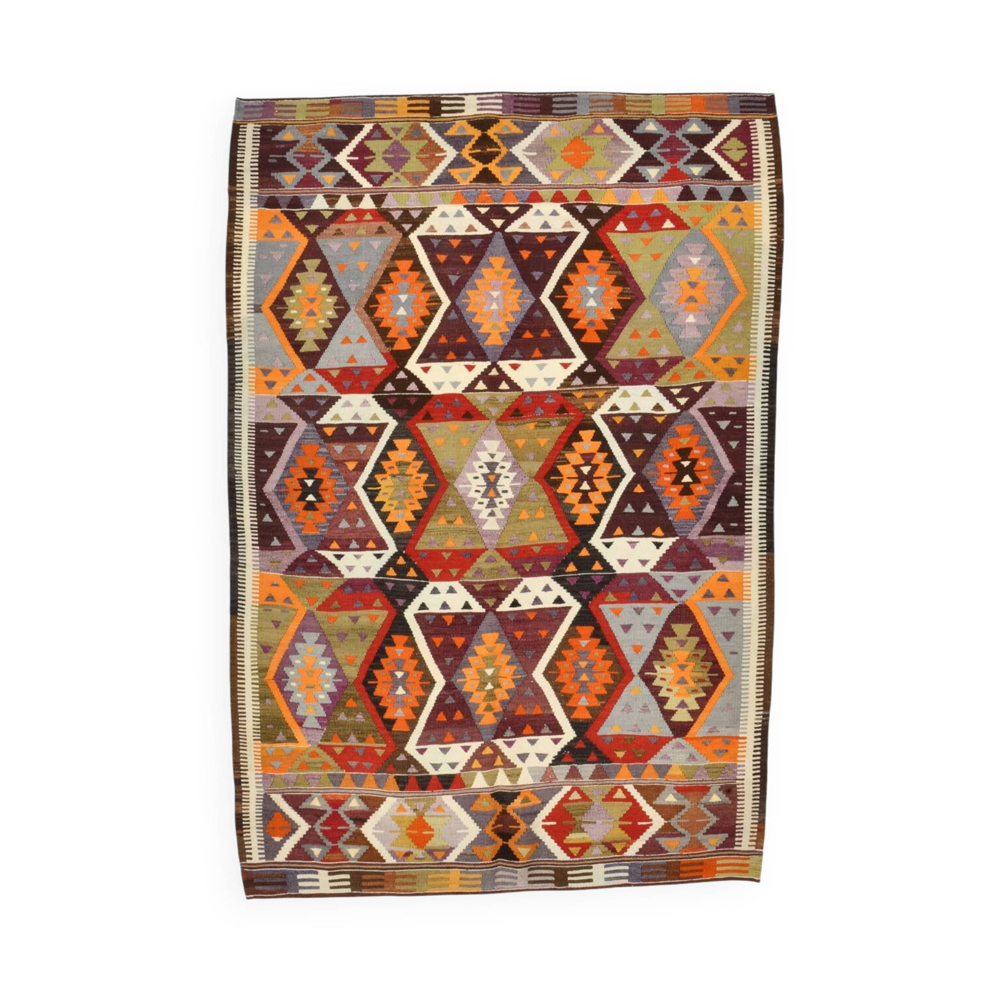 5x8 Soft Colors Persian Kilim Rug, Oushak Area Rug, 157x255Cm