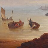 Tableau « Lumière sur le port », école française du XIXe