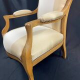 19th century Voltaire armchair in blond beech, Louis-Philippe period