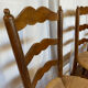 Set of 4 vintage wooden and straw chairs
