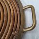 Rattan and brass tray
