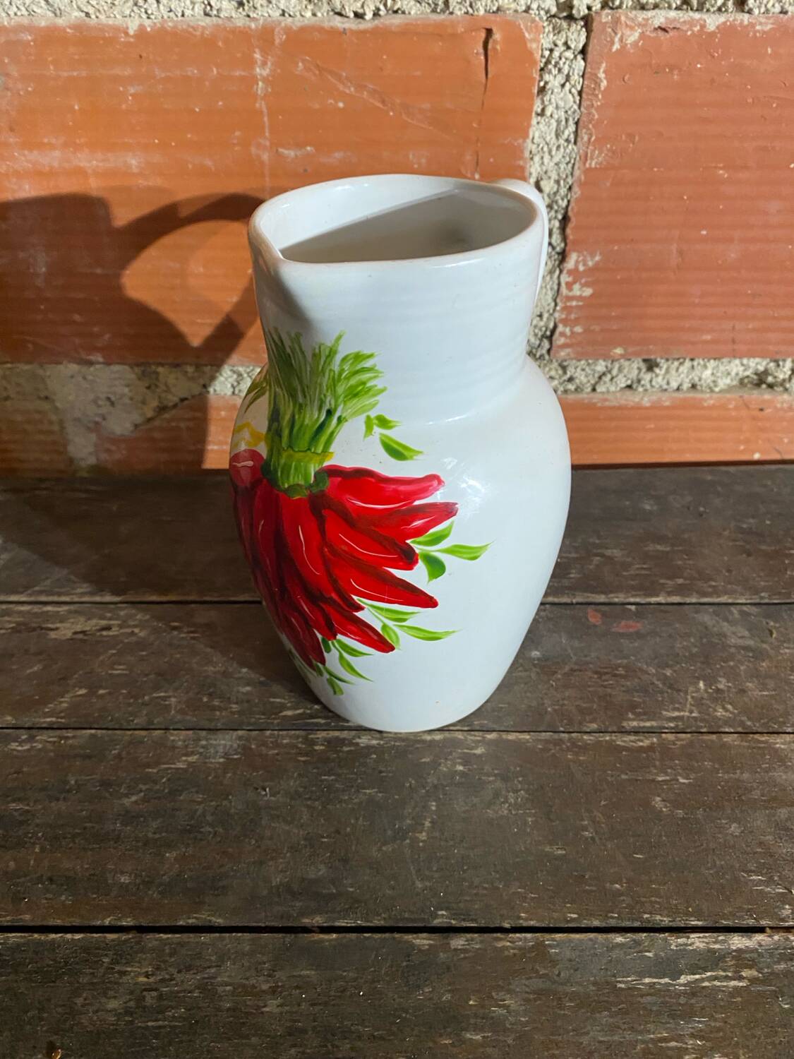 Old Pichet ARTESIA White Ceramic Vintage Peppers Decor #D516