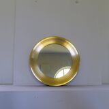 Modern round brass mirror from the mid-century by Glasmäster in Markaryd, Sweden, 1960s.