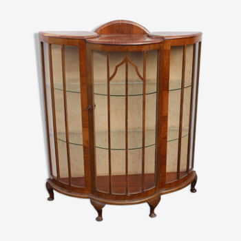 Mahogany curved display case 1930