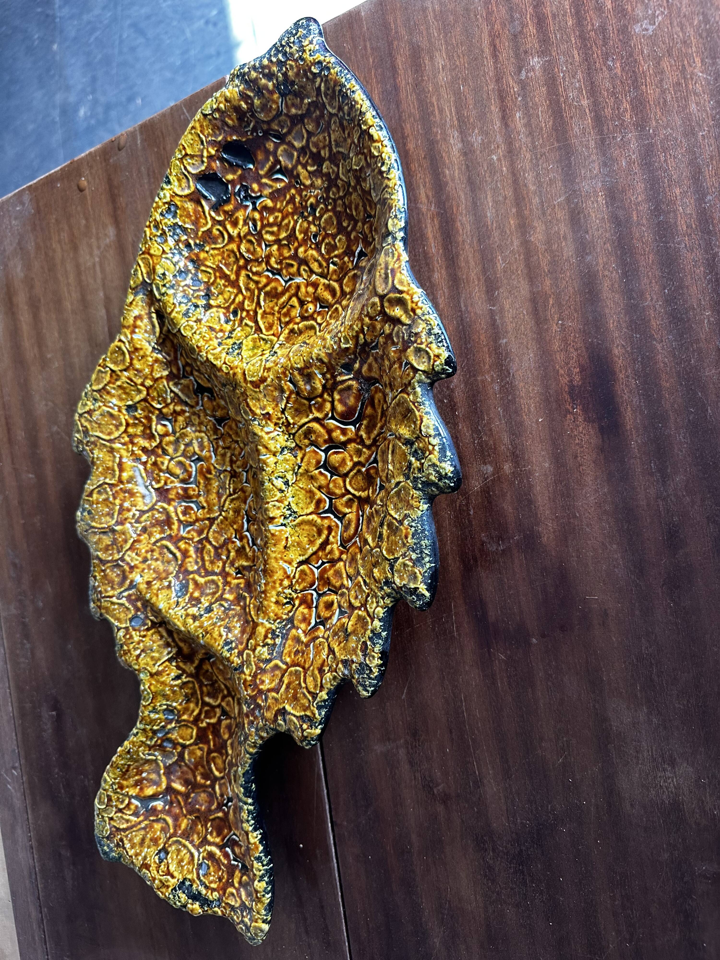 Vallauris appetizer dish in fat lava earthenware in the shape of a fish
