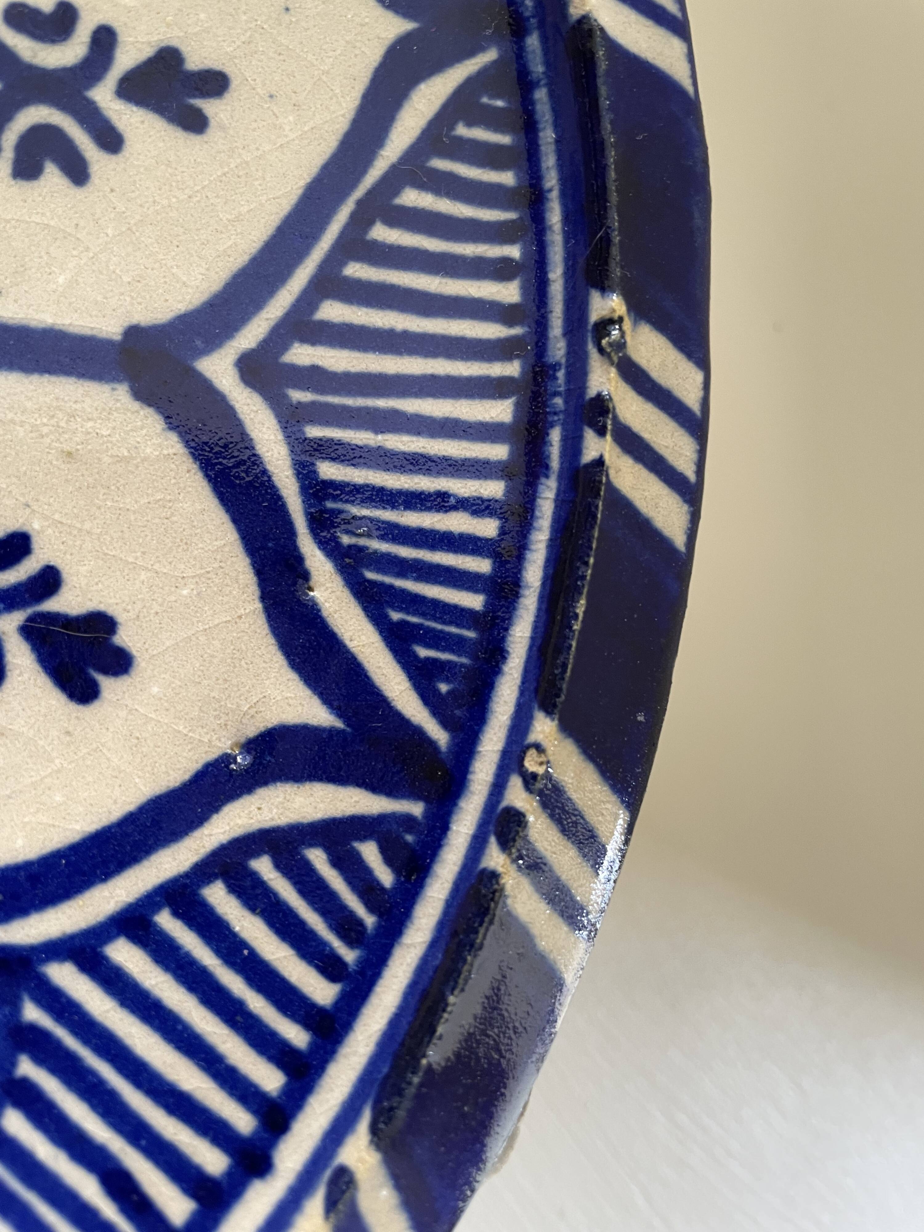 Cobalt blue Moroccan plate