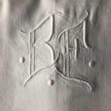 old sheet monogram BF cotton