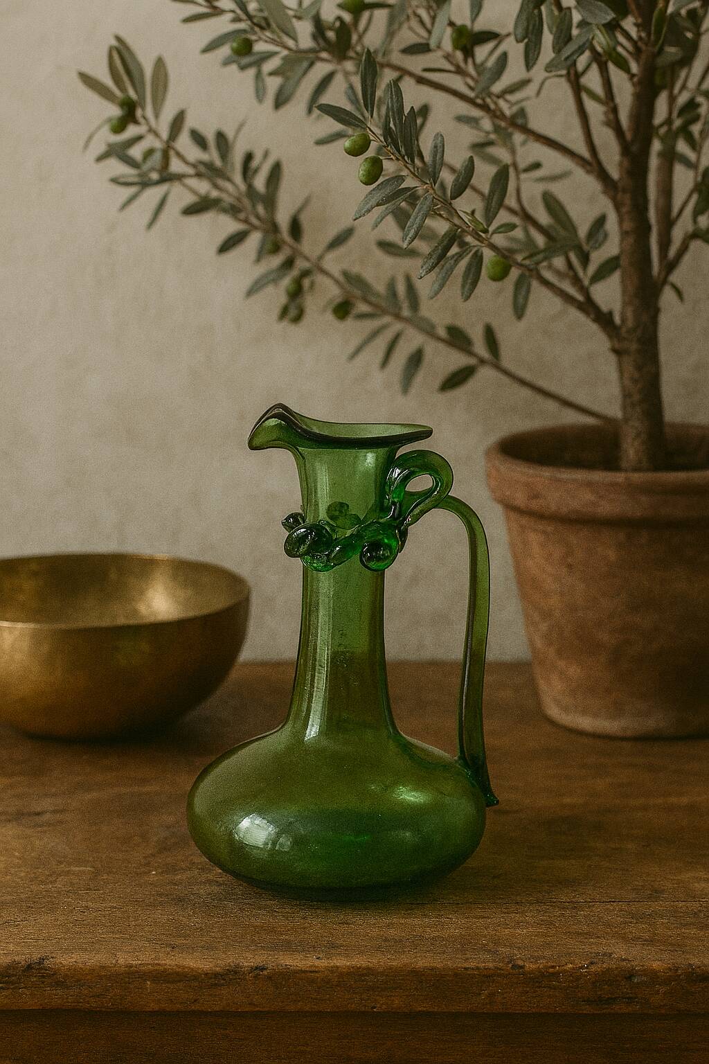 Small glass pitcher