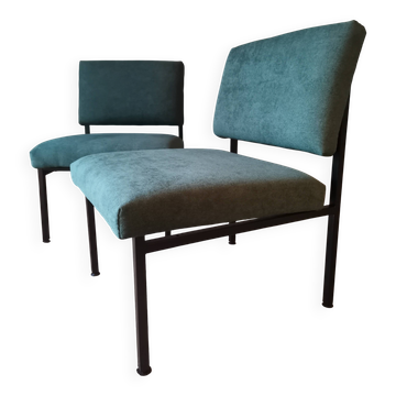 Green 1960s armchairs
