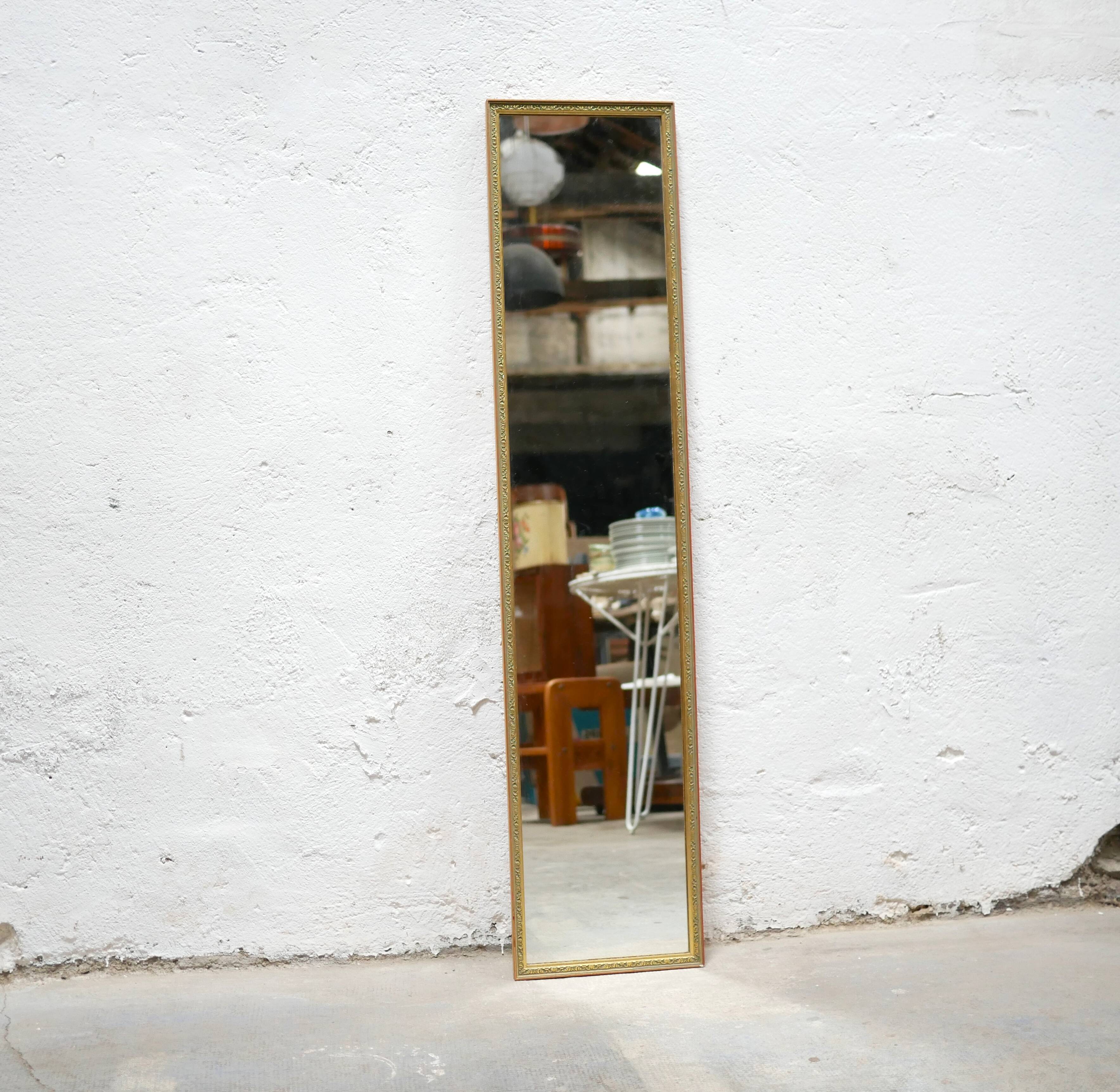 Vintage mirror in gilded wood 126cm x 28cm