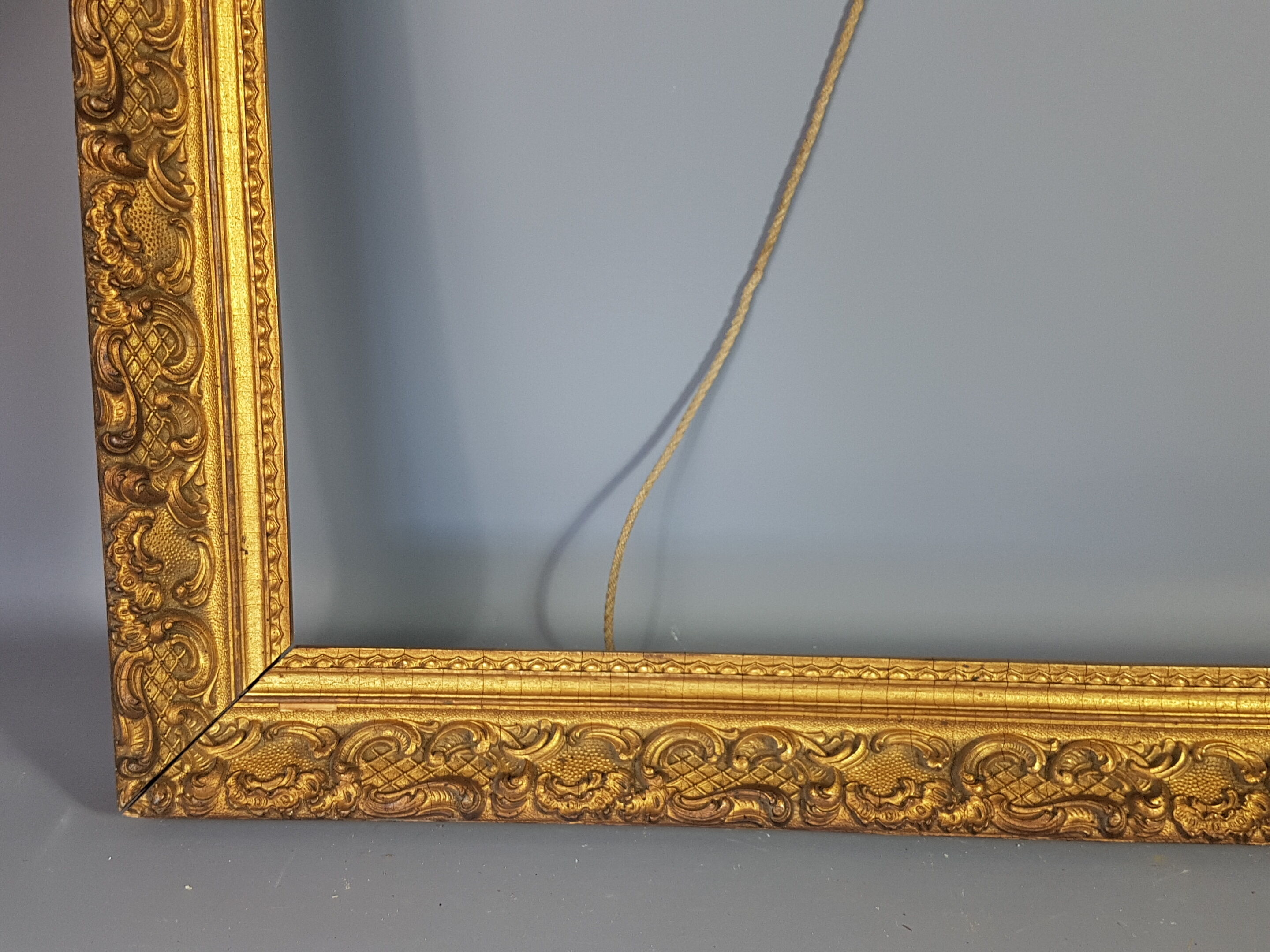 Old wooden frame - golden stucco period 1900 66x50cm, leaf 57x41 cm S26