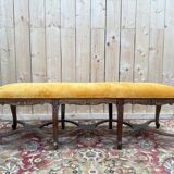 Middle banquette in Régence-Louis XV style – Six cabriole legs – Velvet m