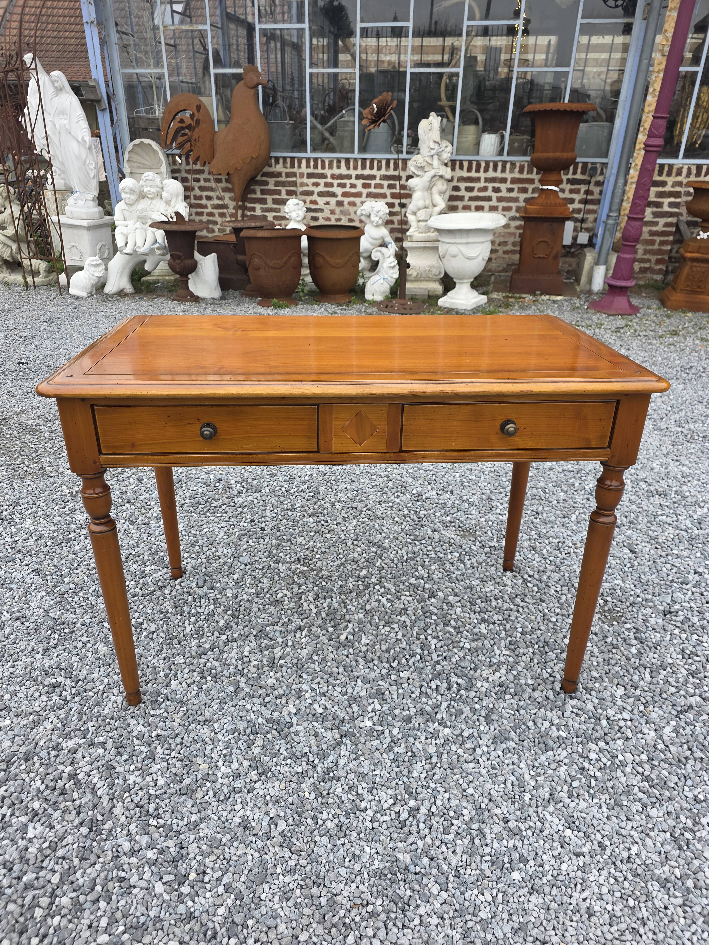 Mid-20th century solid cherry wood desk