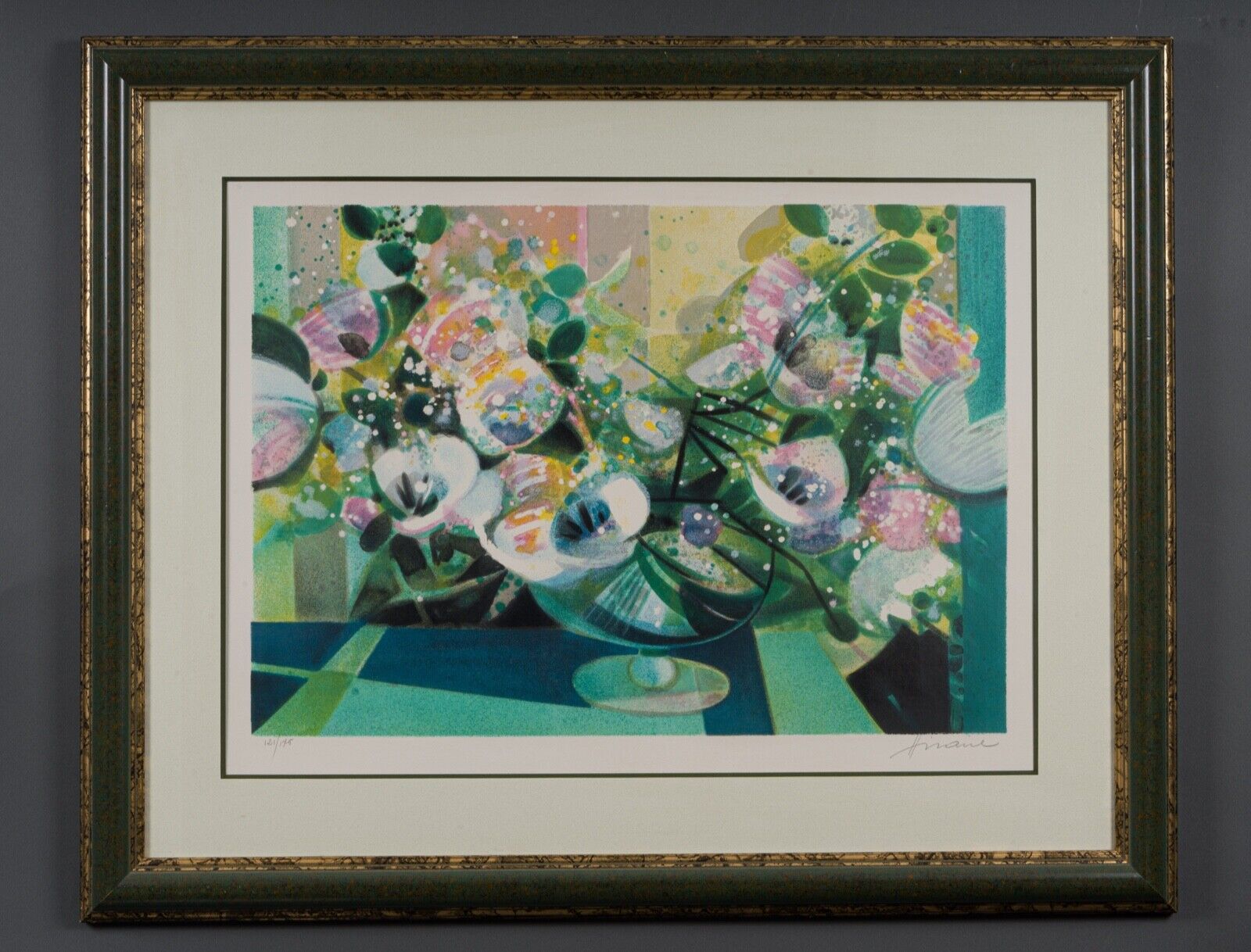 Lithograph camille hilaire bouquet of flowers 121 of 175 certificate