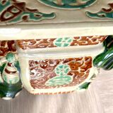 Enameled Ceramic Elephant, Plant Holder, Stool