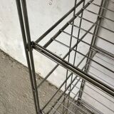 Large string shelf on legs - stainless steel - 1980s design