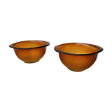 Duo of amber bowls