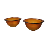 Duo of amber bowls